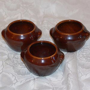 (3) Vintage McCoy Heinz Miniature Bean Pot Brown